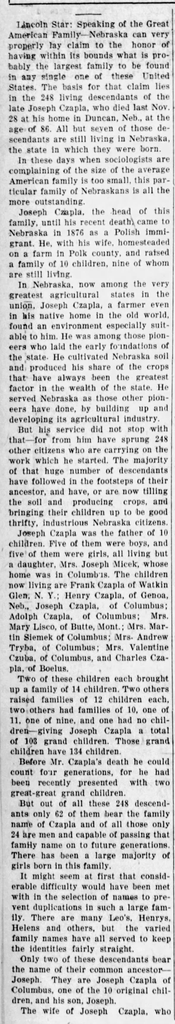 Clipping from The Columbus Telegram